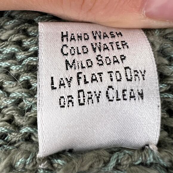 INCA MAMA by Carmela Pinillos Green Pima Cotton Ribbed Cardigan Sweater S NEW - Picture 10 of 10